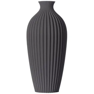 3D Vase Dekovase Saskia XL 38cm Nachhaltige Deko Vase Pampasgras Trockenblumen, Bodenvase grau
