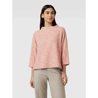 Sweatshirt mit drapiertem Stehkragen Modell 'Guponna', Koralle, 38
