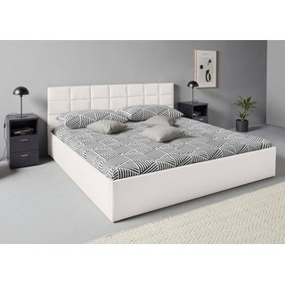 Westfalia Schlafkomfort Polsterbett, inkl. Bettkasten bei Ausführung mit Matratze, in 2 Höhen weiß 208 cm x 210 cm x 42 cm