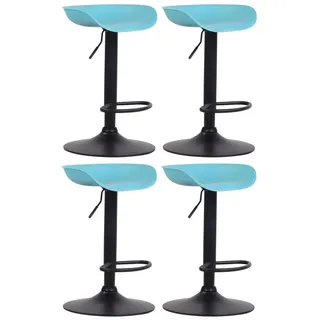 CLP Barhocker Anaheim 4er Set höhenverstellbar drehbar  Kunststoff blau/schwarz