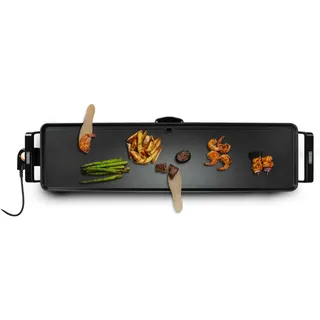 Bourgini Multi Plate XXL – Backplatte – Grillgerät – 90 x 24 cm – Teppanyaki – Antihaftbeschichtung – Schwarz