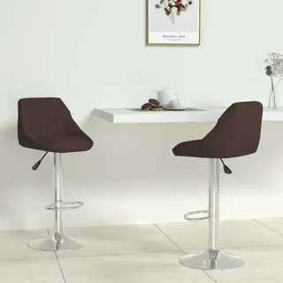 vidaXL Barhocker 2 Stk. drehbar höhenverstellbar Kunstleder 2er Set Braun