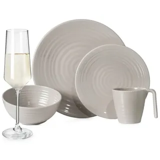 Moritz Geschirr-Set Melamin Camping Geschirr Coffee + Milano Champagner Gläser