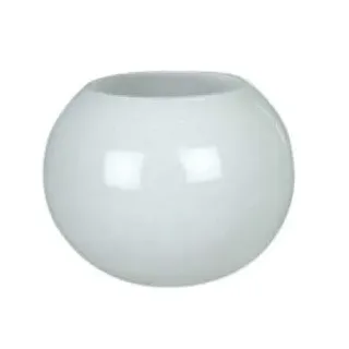 Weisse Kugelvase übergross Glaskugelvase Vase modern, mundgeblasen Höhe ca. 24 cm Durchmesser ca. 30 cm, Öffnung Oben ca. 17 cm