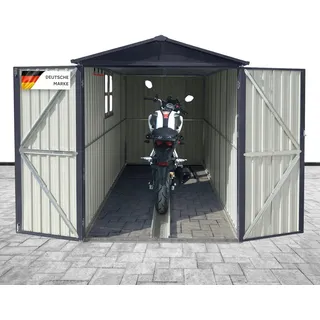 Albatros Premium Motorradgarage verzinktes Metall in Anthrazit (RAL 7016) 169x308x191cm