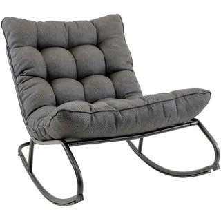 Ambia Garden Gartenschaukelstuhl, Blaugrau, Metall, Textil, 75x81x118 cm, Loungemöbel, Loungesessel