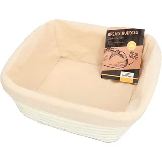 Birkmann Bread Buddies Gärkörbchen Quadratisch Gärkorb Peddigrohr 25 x 25 cm