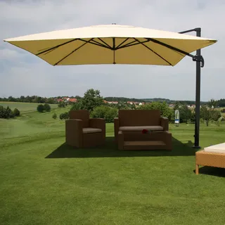Gastronomie-Luxus-Ampelschirm HWC, Sonnenschirm Ø 4,30 m - 3x3 m