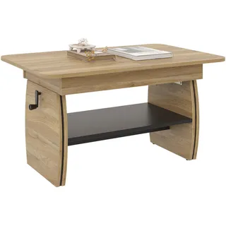 Xora Couchtisch, Eiche, Holzwerkstoff, rechteckig, 60x51.5-61.5x95-125 cm, ausziehbar, höhenverstellbar, Wohnzimmer, Wohnzimmertische, Couchtische, Couchtische höhenverstellbar