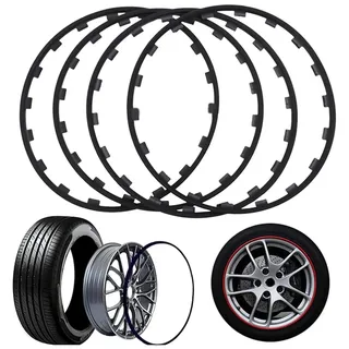 UIHECTA Autofelgenschutz, 16/17/18/19/20 Zoll Felgenschutz FüR RäDer, Radkantenschutzring, Kratzfester Leichtmetallfelgenschutz, 4er-Set,Schwarz,19in