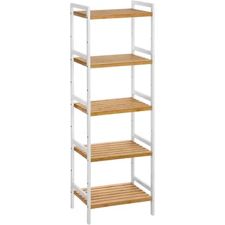 Songmics Bambus Regal, Küchenregal, Badregal, Bücherregal, Standregal mit 5 Ablagen, 31,5 x 45 x 142 cm, für Bad, Küche, Wohnzimmer, Schlafzimmer, Balkon, naturfarben BCB75WN