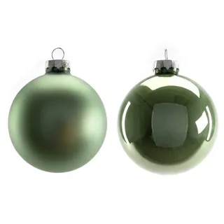 Trendline Weihnachtskugeln aus Glas Ø 80 mm salbeigrün 6 Stück