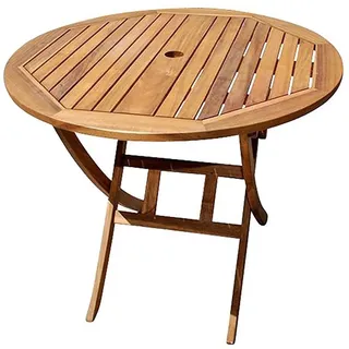 SAM Gartentisch Jasper, 90 cm rund, Akazienholz geölt, Balkontisch klappbar