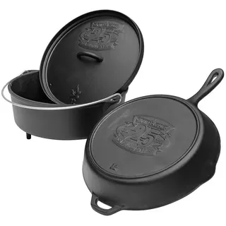 Camp Chef Grilltopf Camp Chef Classic Dutch Oven SDO-12 + Cast Iron Pfanne 30 cm + Deckel