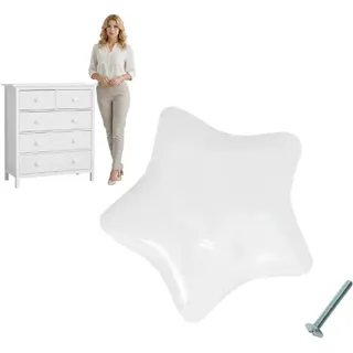 Möbelgriff, Knauf Für Kindermöbel, Stern, Weißes Porzellan Aks