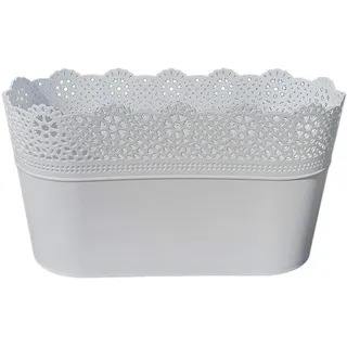 Erhard-Trading Blumentopf LUZIA oval Weiss 29 x 13 cm Pflanztopf Übertopf Kunststoff bunt