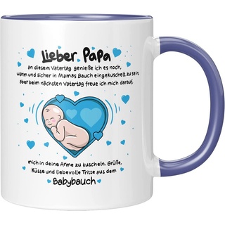 Liebtastisch Tasse LIEBTASTISCH - Lieber Papa - Vatertag-Geschenk für eine werdende Väter, 330ml blau|weiß