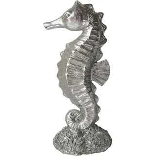 Generisch Deko Figur Seepferdchen Seahorse Silber maritim Sommer Dekoobjekt Skulptur Statu