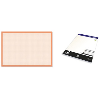 SIGEL HO270 Papier-Schreibtischunterlage zum Abreißen & Kangaro Millimeterpapier A3 80 grams block 25 Blatt, K-5595, Weiß