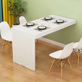 wandklapptisch klapptisch Wand wandtisch klappbar, An der Wand montierter, klappbarer Drop-Leaf-Tisch, umwandelbarer schwebender Esstisch für kleine Räume, Heimbüro-Tisch, Schreibtisch
