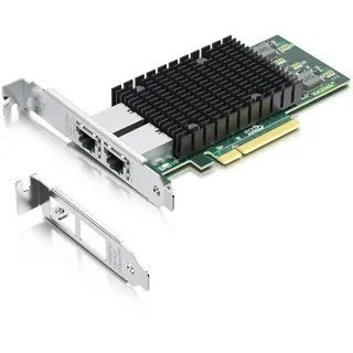 10Gtek für Intel X540-T2 10Gb PCI-E NIC Netzwerkkarte, Dual Copper RJ45 Port, mit Intel X540 Controller, PCIe Ethernet LAN Adapter für Windows Server/Windows/Linux/ESX