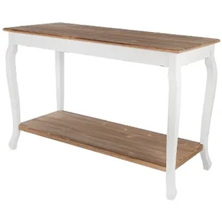 elbmöbel Konsole Sekretär weiß braun antik Landhaus Schublade beige Massiv Holz Tisch (120 x 50 x 80)