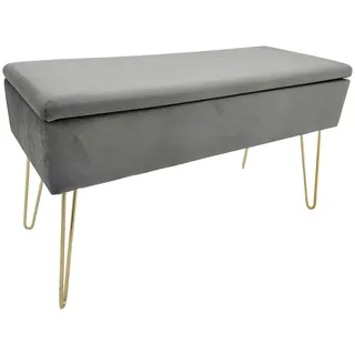 Echtwerk Polsterbank Scarlett Grau 75 x 30 x 41,5 cm