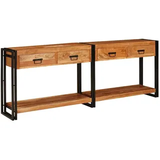 vidaXL Konsolen-Tische 200 x 33 x 75 cm Braun