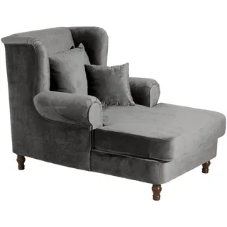 58 aufm Kessel Sessel Karley Samtvelours 58 x 0 x 0 cm Grau mit Kissen