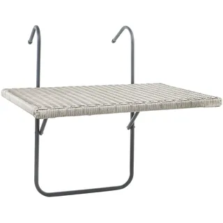 Balkontisch Rattan - 60x40 cm - Metall Klapptisch Balkon Hänge Tisch klappbar