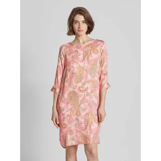 Knielanges Kleid mit Paisley-Muster, Pink, 40
