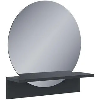 Vicco Badezimmerspiegel Elyra, Schwarz, 50 x 54.5 cm mit Ablage, Model 58387 - Schwarz