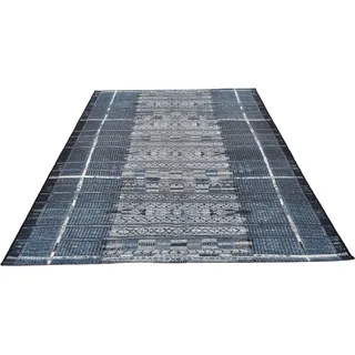 Teppich GINO FALCONE "Outdoor-Africa 38" Teppiche Gr. B/L: 300 cm x 400 cm, 5 mm, 1 St., blau Esszimmerteppiche Flachgewebe, Ethno Style, In- und Outdoor geeignet