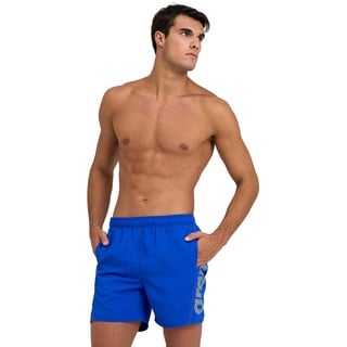 Arena Fundamentals Logo Boxer R Herren Strand- und Pool-Boxershorts, Herren Badeshorts aus weichem, recyceltem und schnell trocknendem Material, Strand-Boxershorts mit Netz-Innenslip