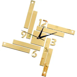 Und Wasserdichte Quadratische Wanduhr Mit Goldspiegel