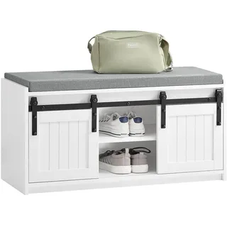 SoBuy Schuhbank 90 x 46 x 35 cm weiß / weiß