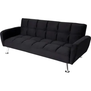 heute wohnen Mendler HWC-K19 Couch Klappsofa Schlaffunktion Kunstleder schwarz synthetic (89552)