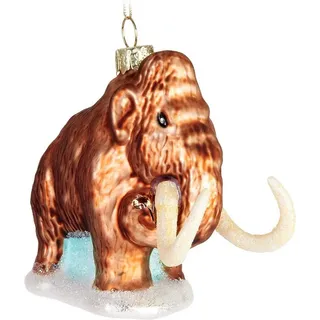 Brubaker Mammut Weihnachtskugel aus Glas - Handbemalt und Mundgeblasen - Steinzeit Elefant Christbaumschmuck Lustig - Christbaumkugel Figuren Weihnachtsdeko Anhänger - Deko Baumkugel