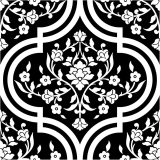 ICYEHAO Selbstklebende Tapete Blumen Schwarz Weiß,44 x 500cm Barock Tapete Klebefolie Blumen Boho Möbelfolie Selbstklebend für Badezimmer Wohnzimmer Schlafzimmer Küche