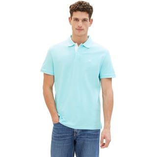 TOM TAILOR Herren Basic Piqué Poloshirt, caribbean turquoise, M