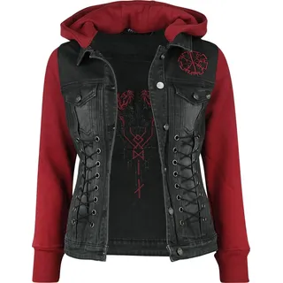 Black Premium by EMP Jeansjacke mit abnehmbarer Kapuze und Ärmel aus extra weichem Sweat-Stoff M - M