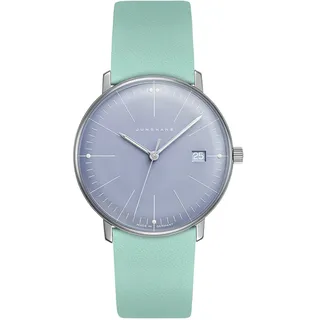 JUNGHANS 47/4554.02 max bill Damenuhr mit Lederband Hellgrün/Hellblau