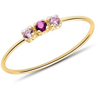 Unique Goldring Unique Ring für Damen aus 375er Gold mit Zirkonia (Größe: 48mm) goldfarben 48