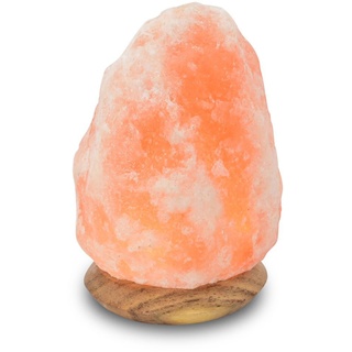 HIMALAYA SALT DREAMS Salzkristall-Tischlampe USB-Rock, LED wechselbar, Warmweiß, Handgefertigt aus Salzkristall - jeder Stein ein Unikat, H: ca.10 cm orange