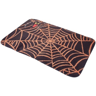Teppich Spinnennetz-Matte, Halloween-Teppich, Bodenmatte, rutschfeste Matte, GelldG schwarz