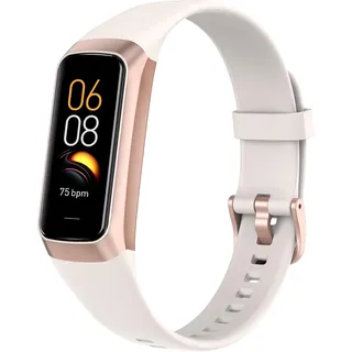 Qwyltxn Fitness Tracker 1,10" Screen Smartwatch Herren Damen, Fitnessuhr Smart Watch mit 24h Herzfrequenz, Schlaf, Blutdruck Monitor, Aktivitätstracker Sportuhr für iOS Android (Weiß)