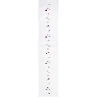 Rico Design Stickpackung Gezählter Kreuzstich, Tischband Stiefmütterchen, 30 x 160cm