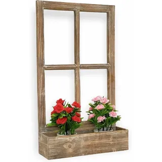 Wandblumenhalter Fenster 70 cm Blumenkasten aus Holz Wandregal Blumenständer Braun 461080 Blumenregal Regal - Dandibo