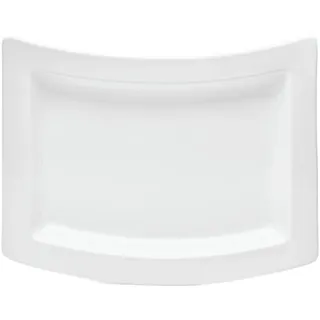 VAN WELL Servierplatte VAN WELL "Platte curved, 27,5 cm, 4 Stück", weiß, B:27,5cm H:3cm L:36,5cm, Steingut, Servierplatten, Servierplatte, spülmaschinen- und mikrowellengeeignet