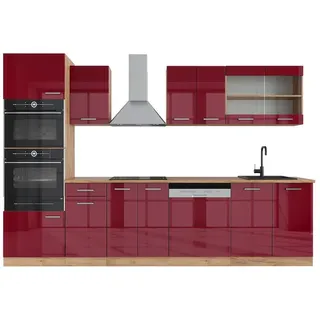 Vicco Küchenzeile R-Line 300 cm Rot Hochglanz